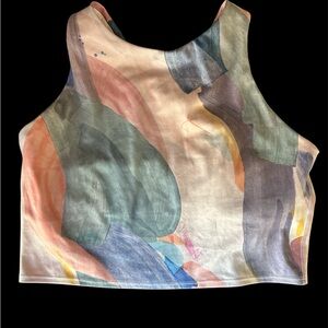 Athleta Multicolor Abstract Crop Top